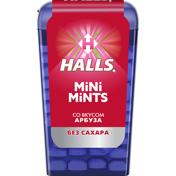 Конфеты Halls Mini Mints со вкусом арбуза без сахара, 12.5 г