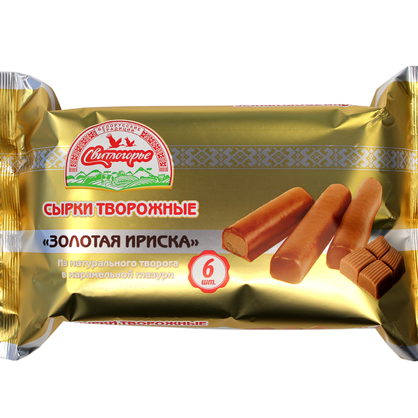 Сырок творожный Свитлогорье Золотая ириска в карамельной глазури палочки 23%, 180г