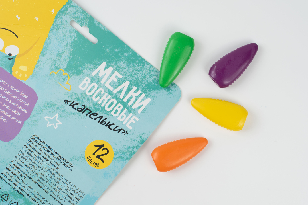 

Набор восковых мелков "Капельки", 12 шт