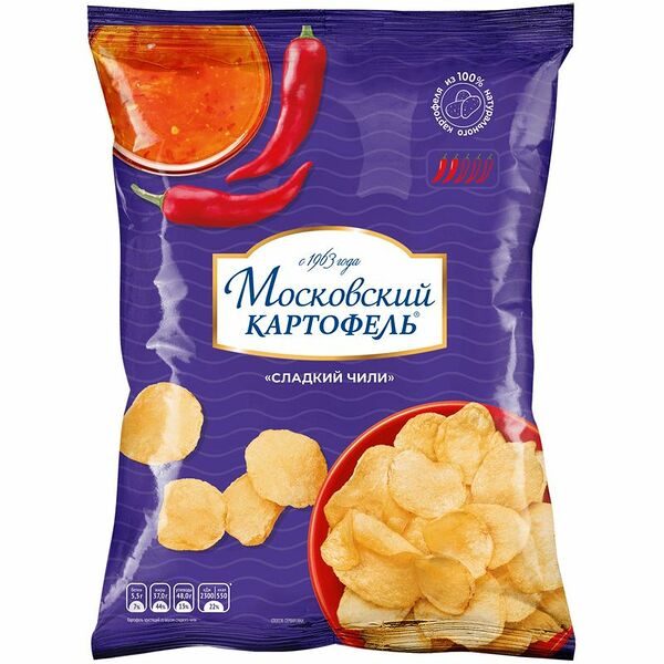 Картофель МОСКОВСКИЙ КАРТОФЕЛЬ Со Вкусом Сладкого Чили хрустящий