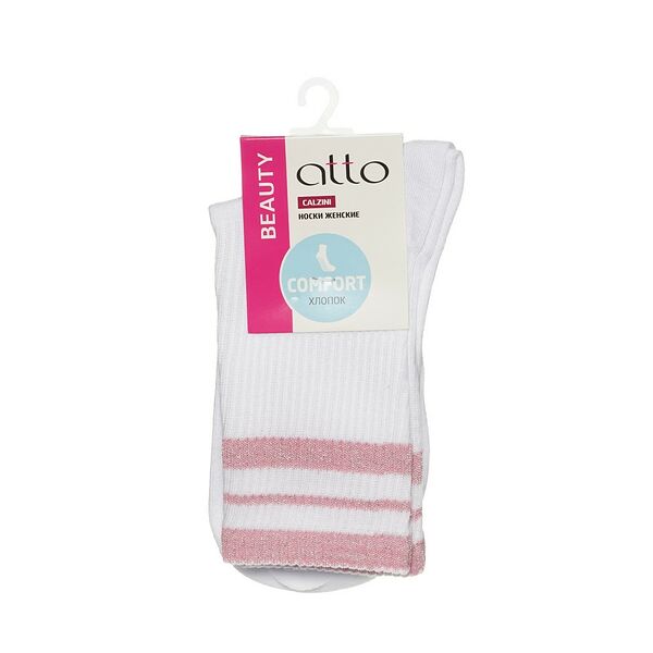 Женские носки Atto трикотажные C1455 , белые , р.23-25