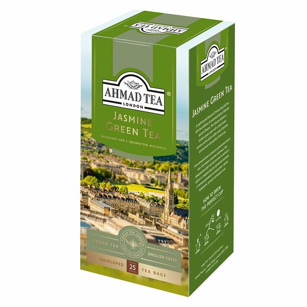 Чай зелёный Ahmad Tea с жасмином байховый, 25 пакетиков, 50г
