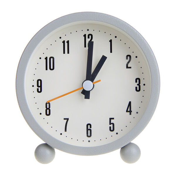 Будильник, металл, цвет серый, 5х9.8х9.4 см