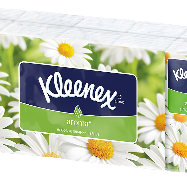  Платочки носовые Kleenex Aroma ромашка 10 х 10 шт
