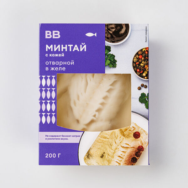 Минтай с кожей отварной в желе ВкусВилл