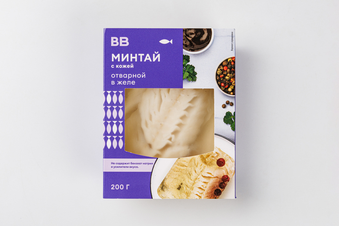 

Минтай с кожей отварной в желе ВкусВилл 200 г