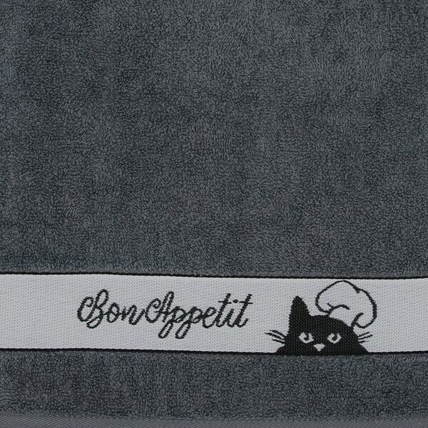 Набор махровых полотенец Casa Comforte Кот Bon appetit темно-серые 30*60см 5шт
