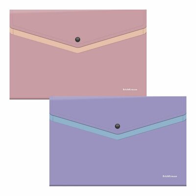 Папка-конверт на кнопке пластиковая EK Soft Manga A4, 23.2х33.3 см, в ассортименте