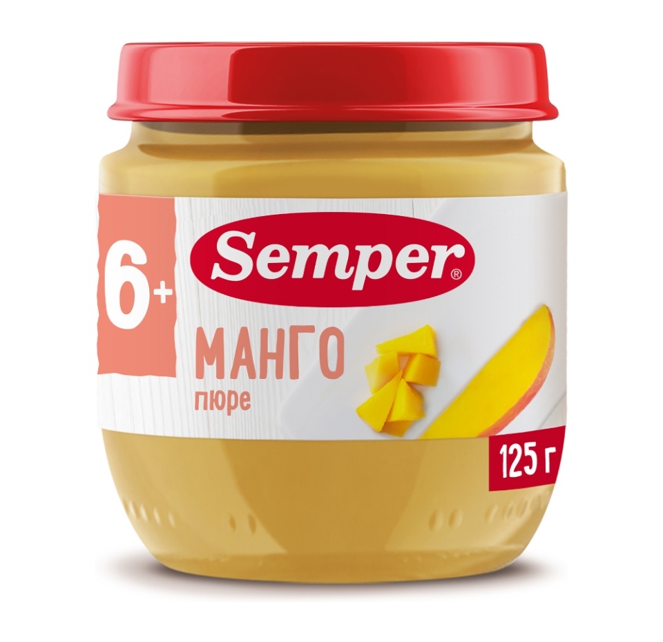 

Пюре Semper манго с 6 месяцев 125 г