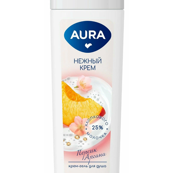 Крем-гель для душа AURA Персик и аргана