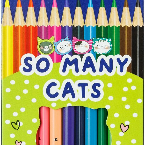Карандаши цветные So Many Cats деревянные трехгранные, 12 цветов в наборе