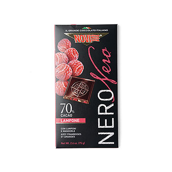 Шоколад горький Novi c малиной и миндалём 75г, Италия