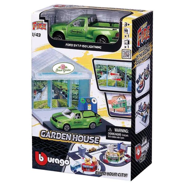 Игровой набор Построй свой город! Питомник растений с машинкой Street Fire 1:43 Bburago 18-31513