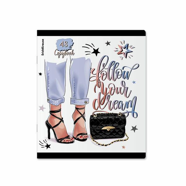Тетрадь Erich Krause Fashion Girl клетка, 48 листов, в ассортименте