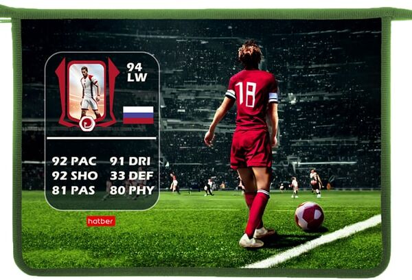 Папка для тетрадей Hatber Играй в футбол на молнии А4 24.5*34*4см