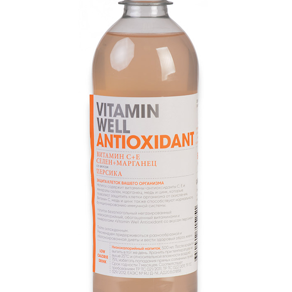 Напиток Vitamin Well Antioxidant безалкогольный со вкусом персика 500 мл