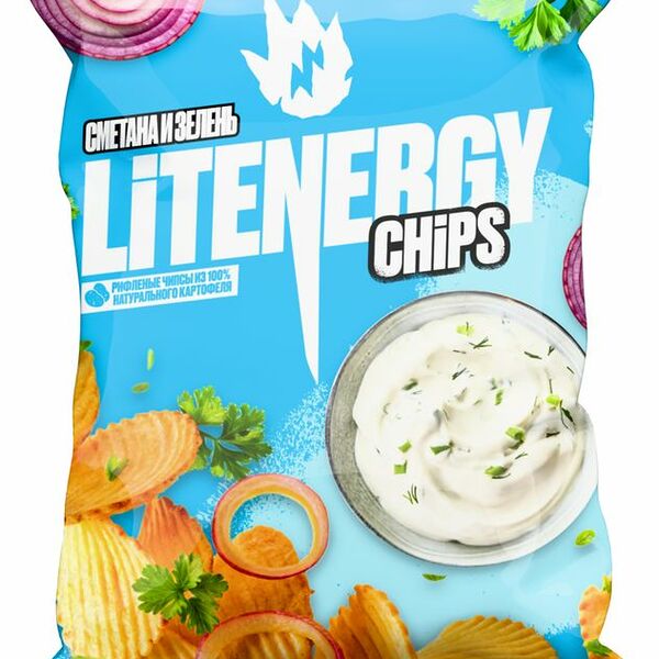 Чипсы Lit Energy Сметана и зелень 120 г
