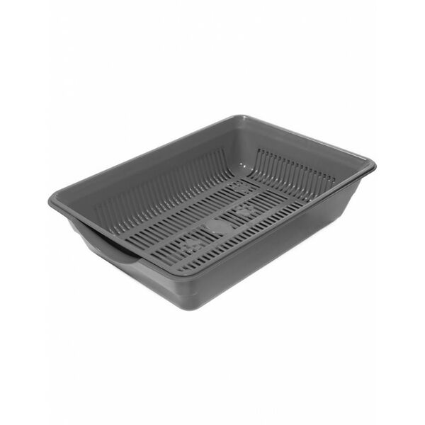 Гамма Туалет для кошек высокий с цветной сеткой Лапки 35-25-9см серый