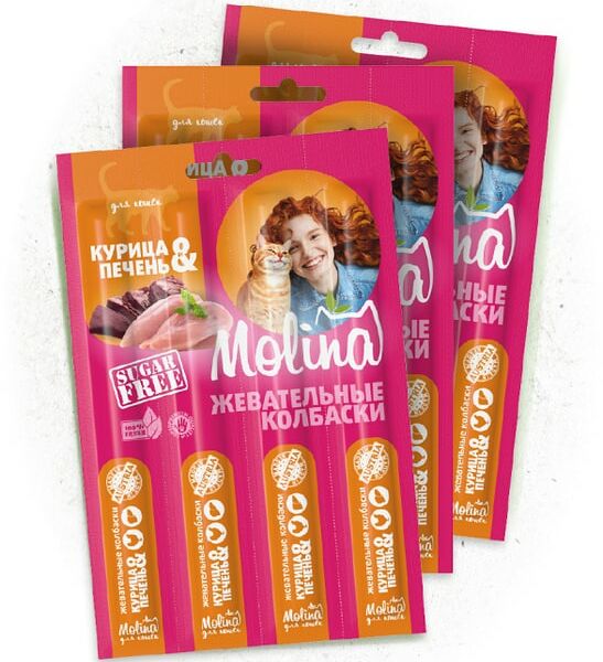 Лакомство для кошек Molina Курица-печень 20г