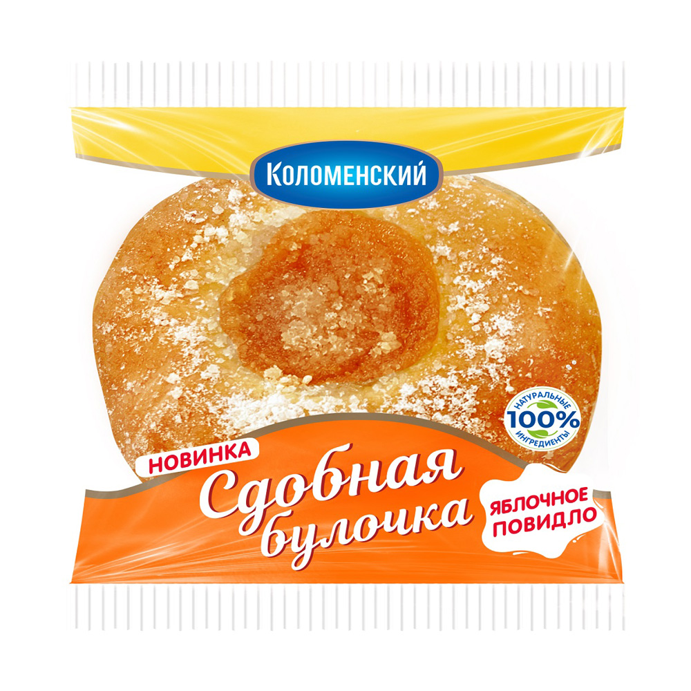 

Булочка Коломенский сдобная с яблочной начинкой, 60 г