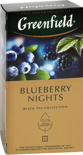 

Чай черный Greenfield Blueberry Nights в пакетиках 25 пакетиков 1.5 г