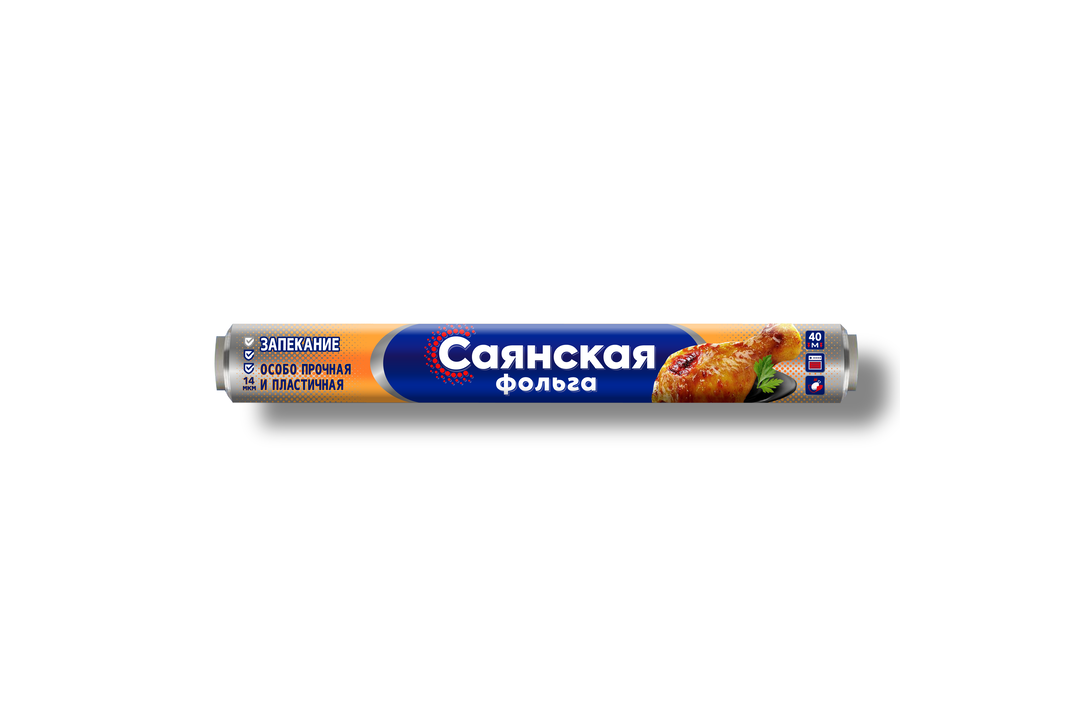 

Фольга Саянская алюминиевая в рулоне для запекания 40 м х 29 см х 14 мкм