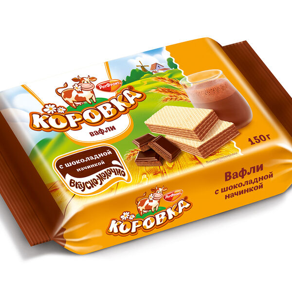 Вафли Коровка с шоколадной начинкой 150г