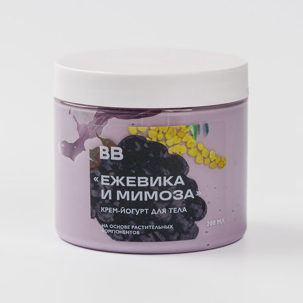 Крем-йогурт Вкусвилл для тела Ежевика и мимоза