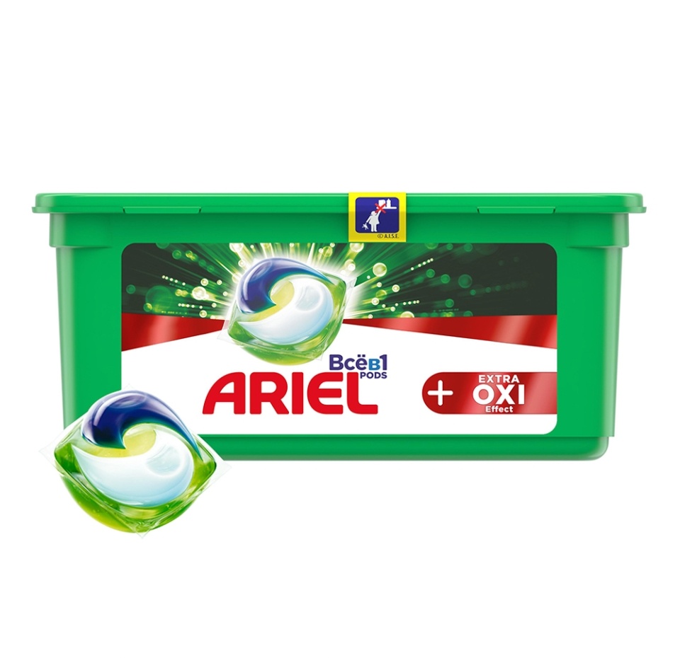 

Капсулы для стирки Ariel Pods Extra Oxi Effect, 24 шт. х 27.3 г