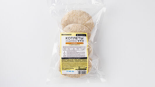 Котлеты из цыпленка с грибами и сыром Сулугуни, зам.