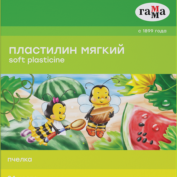 Пластилин восковой Гамма пчелка, 24 цвета