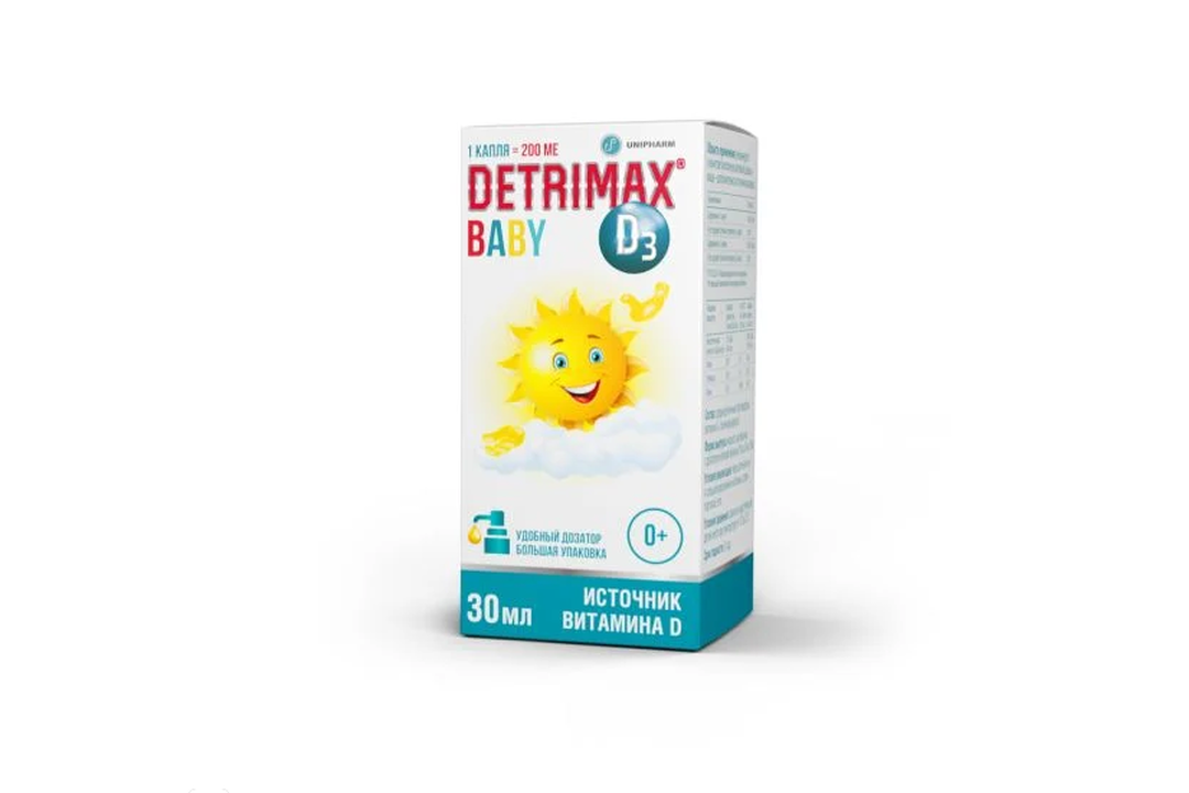 

Detrimax baby D3 капли 200 ME/капля 30 мл