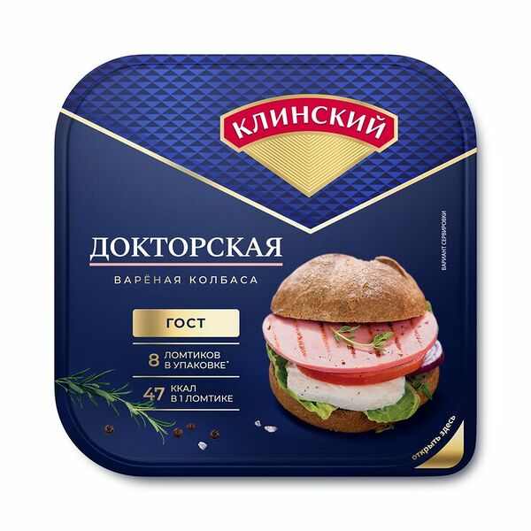 Колбаса вареная Докторская Клинский нарезка 190 г