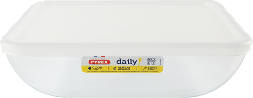 

Форма для запекания PYREX Daily с крышкой, прямоугольная 25x20x7,5см 2,25л Арт.343B000/D (Франция)