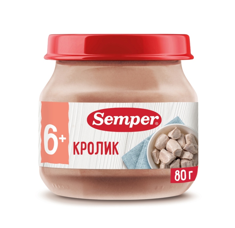 

Пюре Semper Кролик с 6 месяцев 80 г