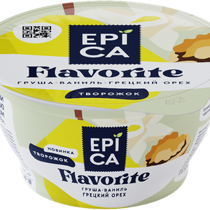 Творожный десерт Эпика Flavorite груша-ваниль-грецкий орех 8,0% БЗМЖ, 130г