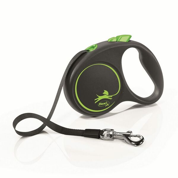 Flexi рулетка Black Design S до 15 кг (5 м лента) Зеленый