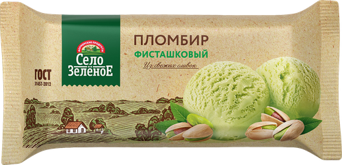 

Пломбир Село Зелёное фисташковый 15% 180 г