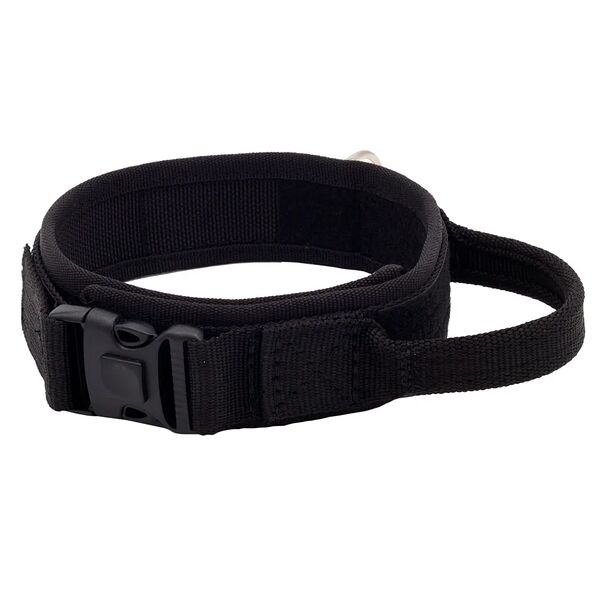 Ошейник для собак тактический с ручкой, обхват шеи 42-52 см, черный