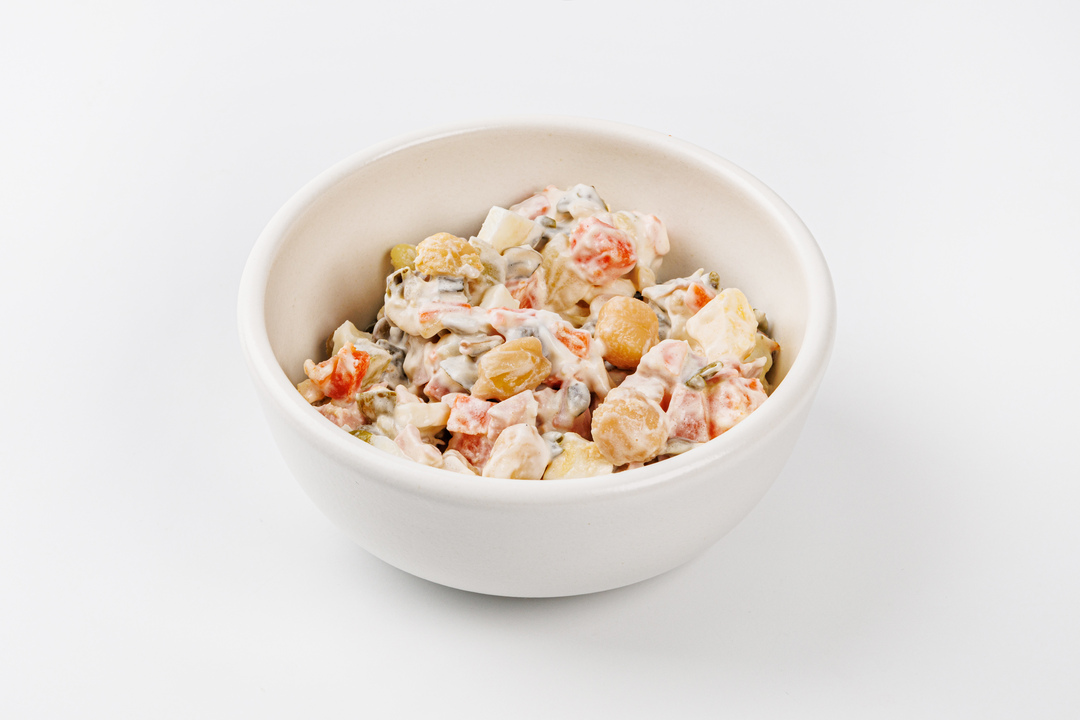 

Салат оливье ВкусВилл с колбасой и проростками чечевицы, нута и маша, 150 г