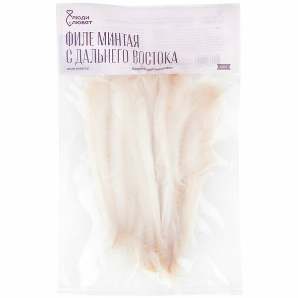Минтай Люди любят филе без кожи замороженный 400 г