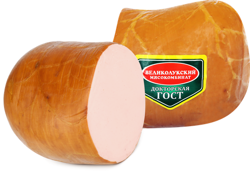 

Колбаса ВЛМК Докторская ГОСТ в/с синюга в/у вес до 500г