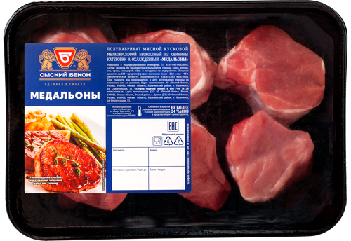 

Медальоны Омский Бекон из свинины 400 г