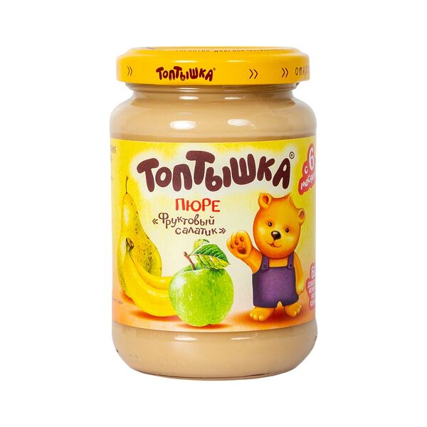 Пюре фруктовое Bambolina Бамболина яблоко черника сливки 90г пауч ДП