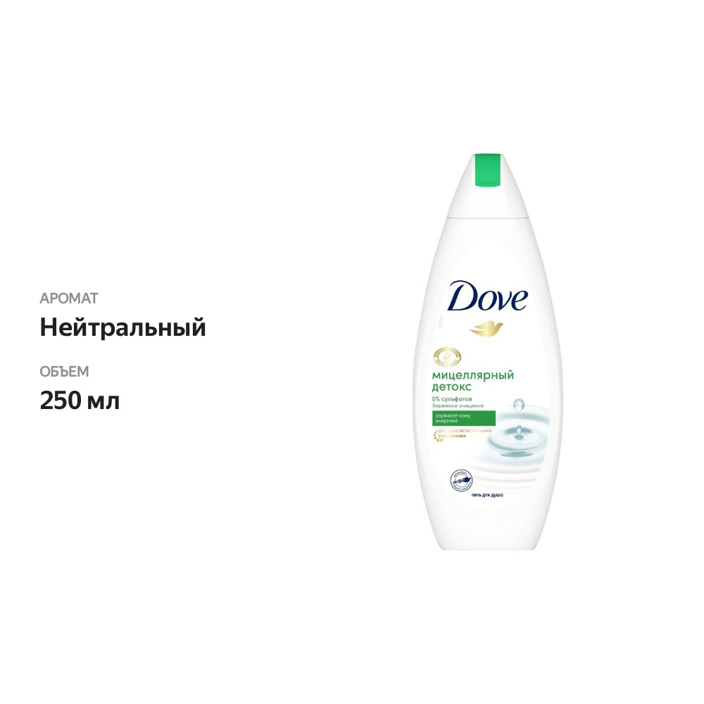 

Гель для душа Dove Мицеллярный Micellar detox 250 мл
