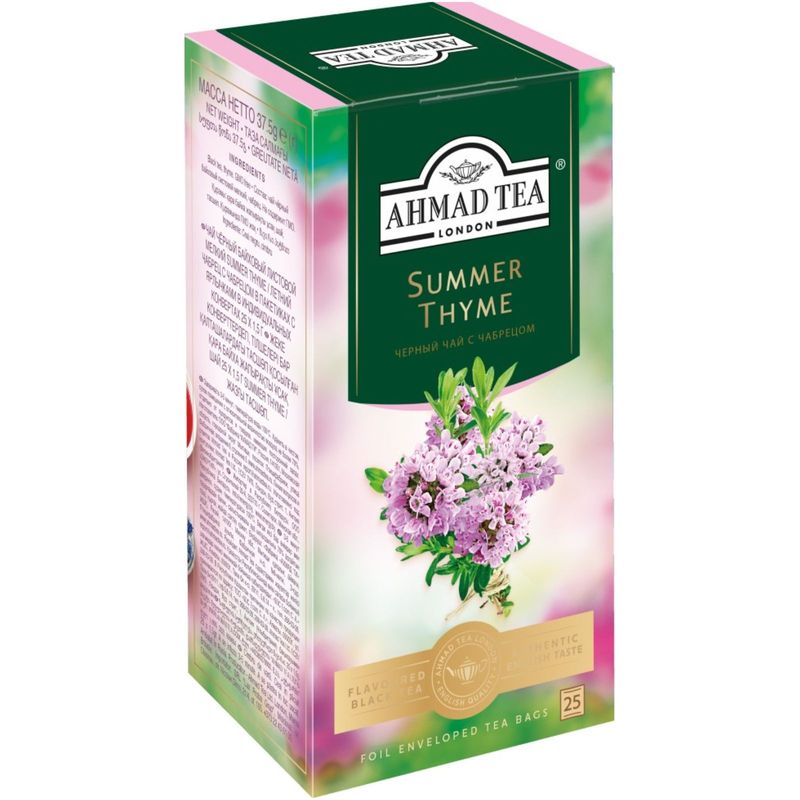 

Чай черный Ahmad Tea Fun Summer Thyme с чабрецом 25 пакетиков х 1.5 г дизайн упаковки в ассортименте