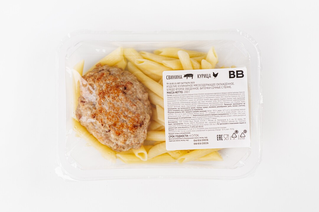 

Комбо-набор: Биточки сочные с пенне и Салат "Крабовый" 360 г