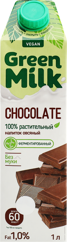 

Напиток Green Milk растительный овсяный с шоколадом 1 л