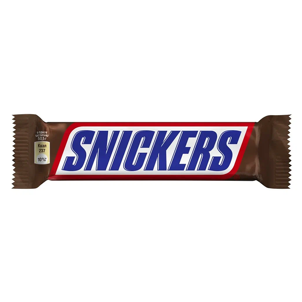 Snickers шоколадный батончик с карамелью, арахисом и нугой 50.5 г