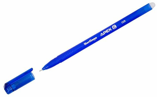 Ручка гелевая стираемая berlingo apex e синяя 0,5мм трехгранная